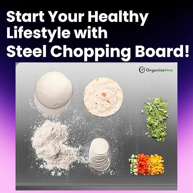 FlexiChop Stainless Steel Chopping Board (35x31cm)