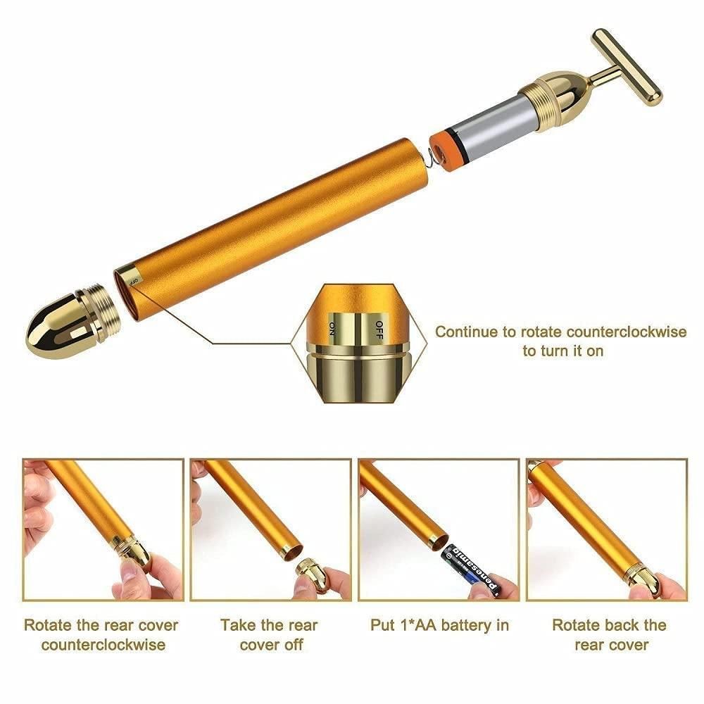 FlexiGlow Golden Facial Massage Roller