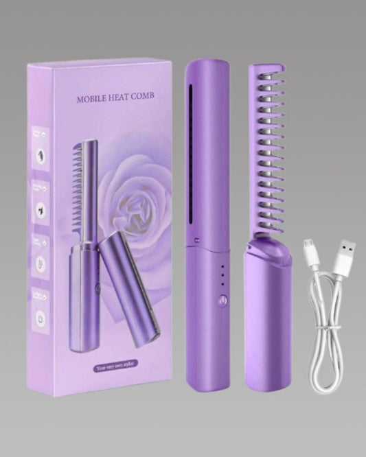 FlexiSmooth Portable Rechargeable Hair Straightener Comb